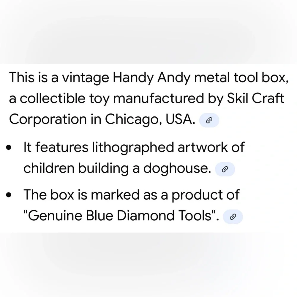 Vintage Handy Andy Metal Tool Box this is empty & ready for your decor/storage